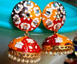2 minakari Handcrafted Enamel Jhumka Earrings