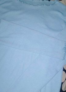 Baby Blue Ribbed Long Sleeve Top