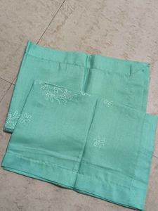 Mint Green chikankari bedsheet with pillow cover
