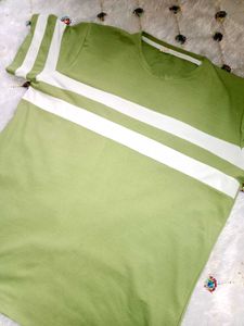 Men's Striped Green T-Shirt