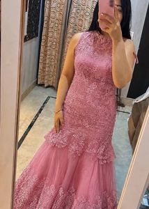 Stunning Pink Lace Ethnic Gown🎀🦋🩷