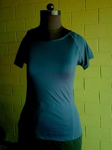 Blue Fitted Tee For Work Out