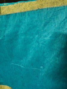 Blue Saree with Gold Border, matching blouse
