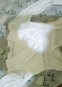 Chic White Wrap Blouse