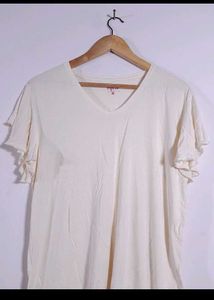 new Flutter Sleeve V-Neck Tee