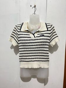 Chic Striped Polo Shirt