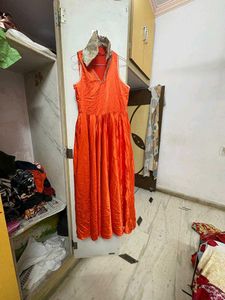 vibrant Orange ethnic gown