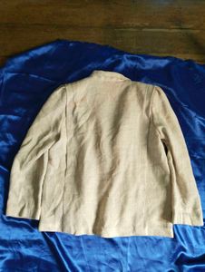 Length 24,Vintage Beige Blazer Jacket