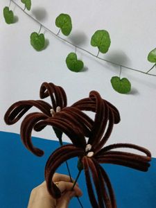 Handmade Aesthetic Lily Flowers in Brown &amp; Cream
