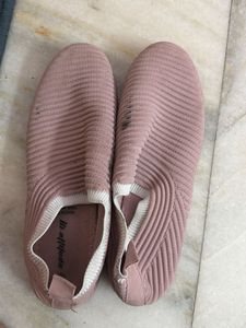 Pink Knit Slip-On Shoes
