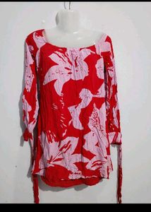 Vibrant Floral Print Square Neck Top