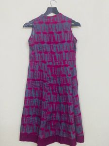 Wine Coloured High Collar Kurta From Libas