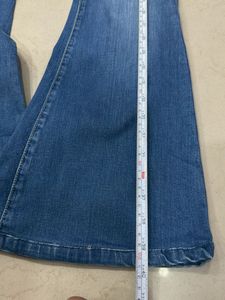 Women's Flared Blue High Waist Denim Jeans
