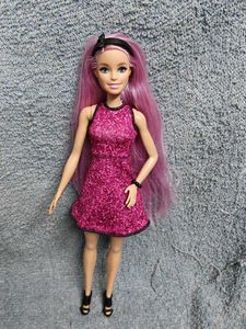 Sparkly Pink Dress Barbie Doll