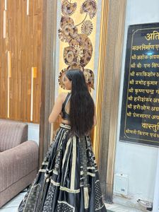 Elegant Black &amp; Gold Lehenga Choli
