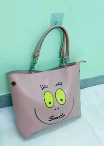 Cute Pink Smiley Face Tote Bag