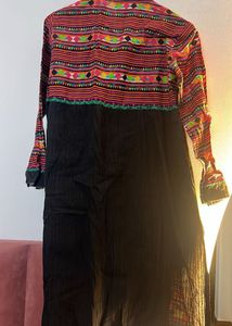 Embroidered Black Kurta