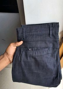 Men's Formal Check Trouser | Charcoal Black | Exce