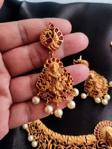 Lord Krishna Idol Necklace Set Premium quality