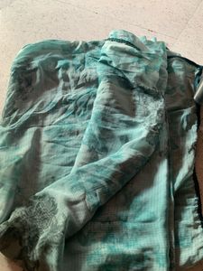 Beautiful Teal Floral Dupatta
