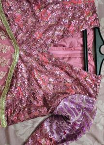 Pink Sequined Ethnic Gown