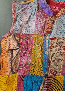 Reversible Kantha Quilted Colorful Top