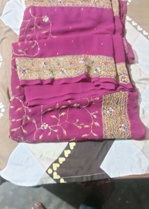 Embroidered Silk Saree