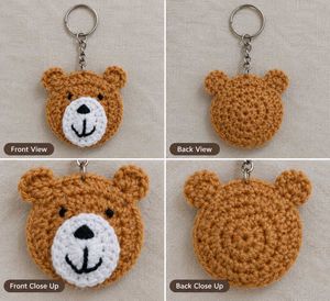 Handmade Crochet Teddy Bear Keychain