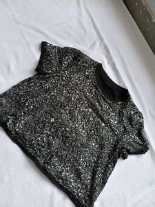 Sparkling Sequin Short Sleeve Top