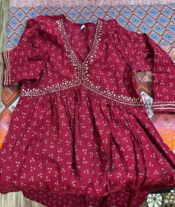 Muslin pink kurti