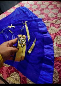 Girls Royal Blue Lehenga Choli