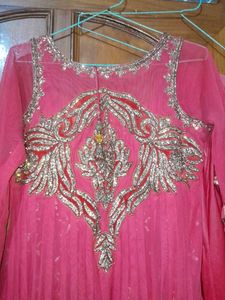 Stunning Pink Frock Choli with Embroidery