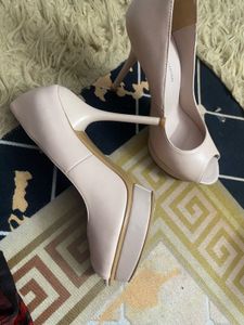 Elegant Nude Platform Heels
