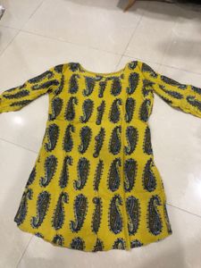 Yellow Paisley Print Kurta