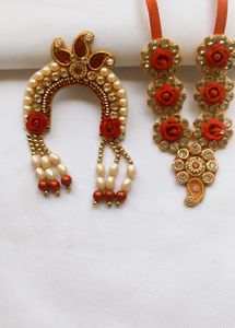 chandrika and mala for small God idol. diety ornam