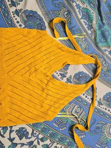 y2k Yellow Knit Halter Neck Top