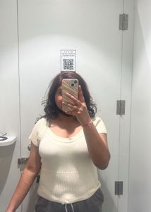 Cute Cream Ribbed Knit Top