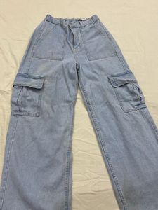 Light Wash Cargo Jeans