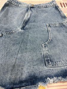newme Denim Skirt with Tie Detail