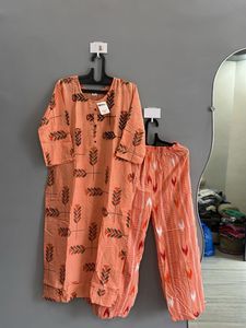 Peach Kurta Set (L)