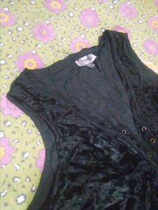 Black Velvet Corset Vest