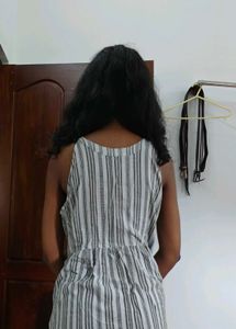 Striped Sleeveless Midi Dress