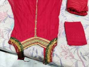 Elegant Red Kurta Set with Dupatta