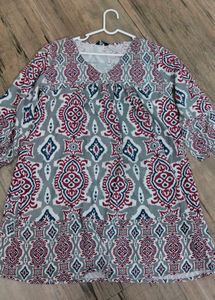 Boho Print Tunic Top