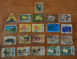 Set Of 21 Malaysian Stamps