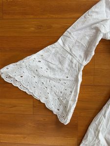 Boho White Embroidered Tassel Kurta