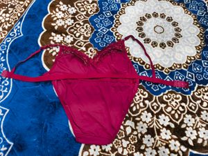 Lace Detail Magenta Bra and panty set