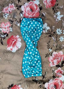 Blue Polka Dot Bandeau Top