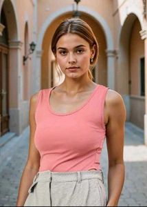Peach sleeveless Tank Top bodysuit