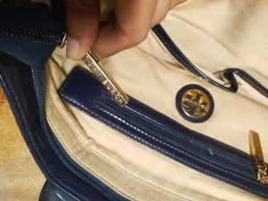 Tory Burch Navy Blue Tote Bag
